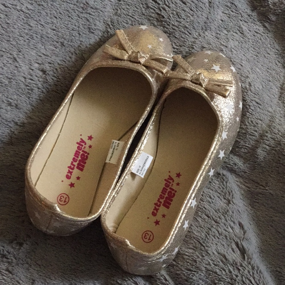Gold ballerina flats